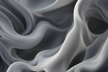 abstract 3d smoke foam, grey background. generative ai