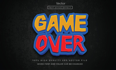 Game over text effect editable
