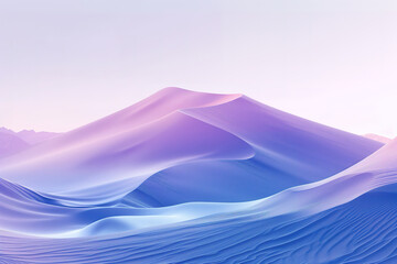 A majestic blue and purple sand dune rises against the vibrant desert sky, a striking aeolian landform sculpted by the winds, its singing sand echoing through the outdoor landscape of mountains - obrazy, fototapety, plakaty