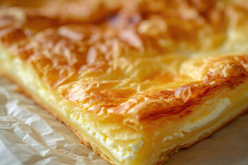 A delicious cottage cheese pastry, with a golden-brown crust and a generous filling