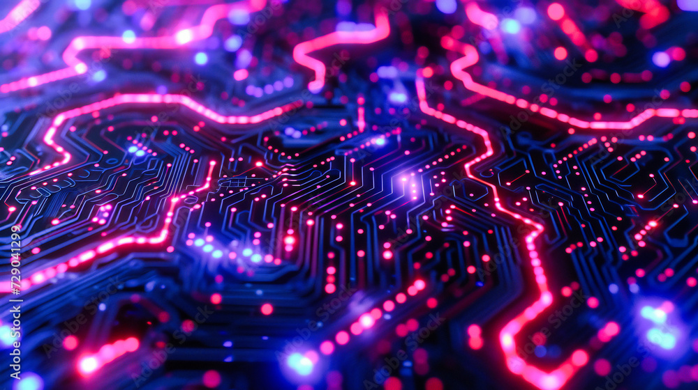 Poster abstract digital background symbolizing cyberspace and computer technology, with a focus on circuitr