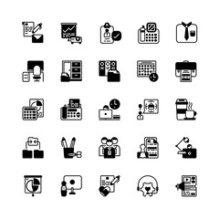 business, office, professional, workplace , corporate vector icon set design solid line style. perfect use for logo, presentation, website, and more. modern icon set design solid line style