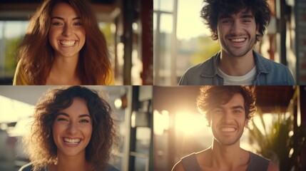 笑顔の男女ポートレート,Generative AI AI画像 - obrazy, fototapety, plakaty