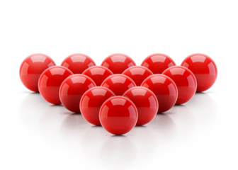 Red sphere with shadow, transparent background