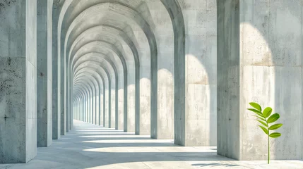 Foto op Plexiglas Oud gebouw Architectural perspective of old arches in a historical building, suitable for themes related to travel, ancient history, and architectural heritage
