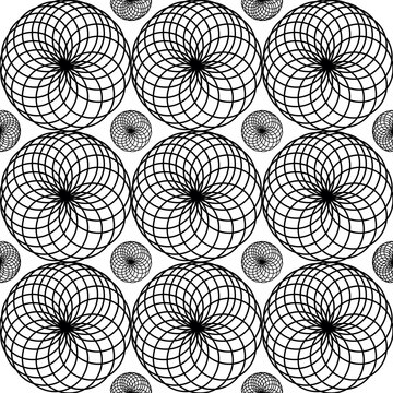Mosaico &eacute;tnico geom&eacute;trico abstracto con circunferencias. Vector de patr&oacute;n turco ornamental con texturas para fondo o impresi&oacute;n de telas.
