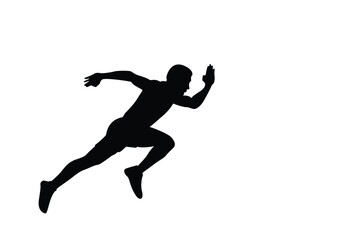 Fototapeta na wymiar Male runner. Vector isolated male runner silhouette. white background