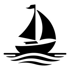 boat vector logo concept icon, clipart, symbol, black color silhouette