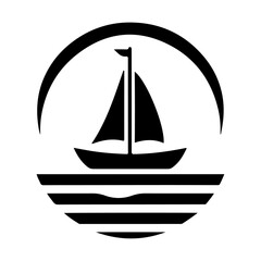 boat vector logo concept icon, clipart, symbol, black color silhouette