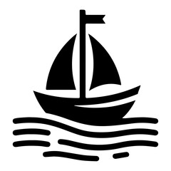 boat vector logo concept icon, clipart, symbol, black color silhouette