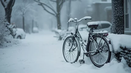 Foto auf Alu-Dibond bicycle in snow © sam richter