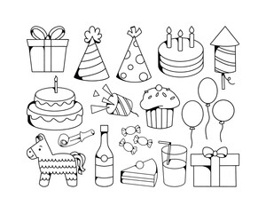 Happy Birthday Doodle Illustration Collection