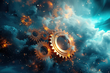 Gears that symbolize innovation and entrepreneurial creativity.