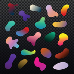 abstract liquid blob shapes and gradient fluid collection vector