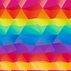 Fototapeta premium Abstract pop art bright bold geometric rainbow colors Pride flag seamless pattern background wallpaper versatile repeating pattern