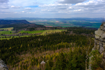 Stolowe Mountains in Poland. View from Great Szczeliniec Wielki - obrazy, fototapety, plakaty