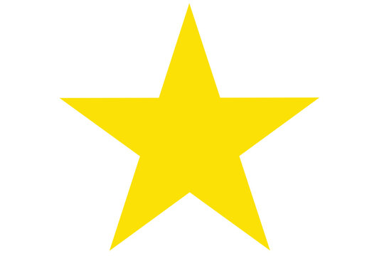 Golden Yellow Star isolated  on white. Editable Clip Art.