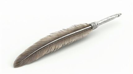 Metal material feather pen