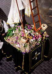 Floral centerpiece in the Good Friday procession in Villajoyosa