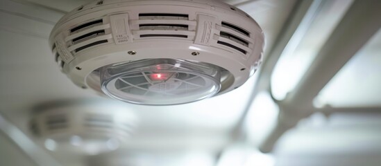 Ceiling-mounted standalone smoke detectors used for fire rescue.