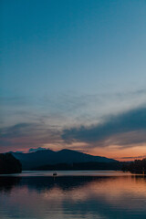 Summer sunset reflecting on Lake Lanier