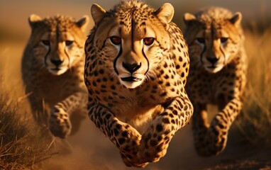 African Sprint Resilient Cheetahs in Action