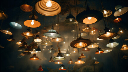 Fototapeta na wymiar lamps on the ceiling