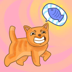 Cat thinking about fish