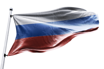 Russian flag on transparent background. PNG