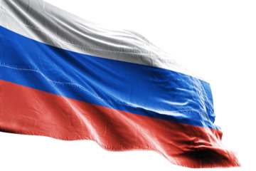 Russian flag on transparent background. PNG