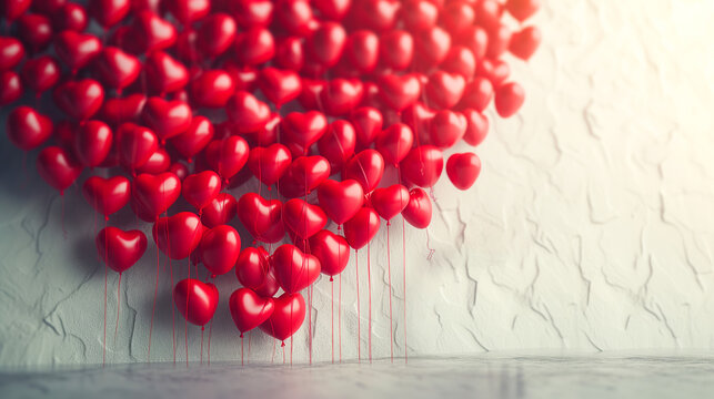 Valentine's Day image with a heart-shaped balloon background