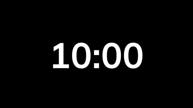15 second countdown timer animation on black background