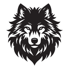 Wolf silhouette isolated on white background