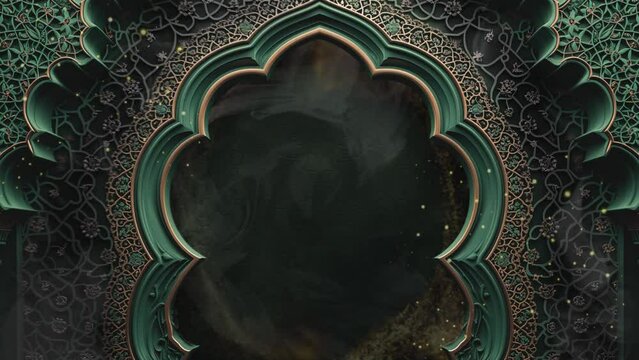 Islamic decoration frame for eid fitri background, eid adha, ramadan background wallpaper, Ramadan, Eid ul Adha graphic animation, slow motion, loopable. Islamic design.
