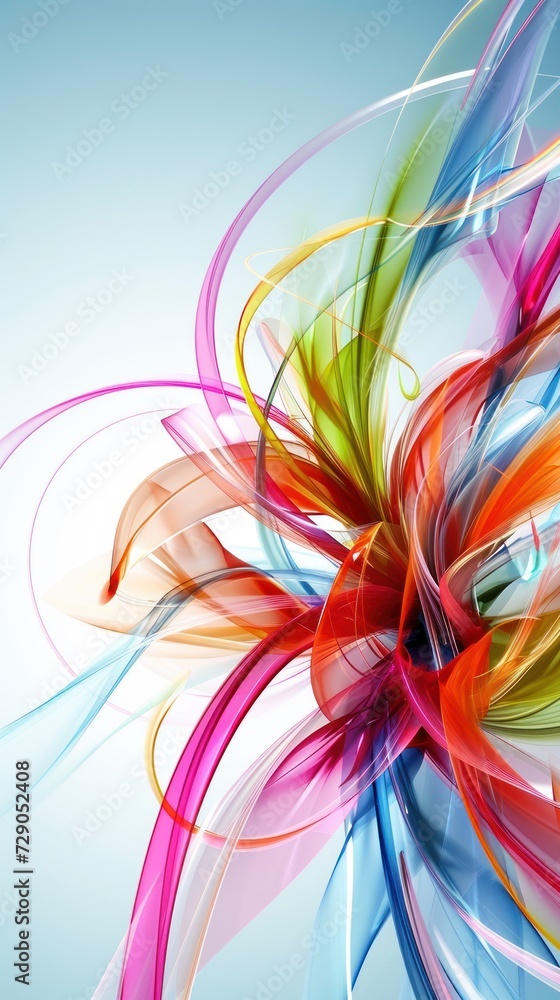 Aufkleber abstract colorful background with smooth lines, waves and bokeh. banner.