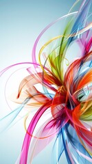 abstract colorful background with smooth lines, waves and bokeh. Banner.