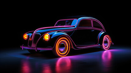 Neon black car