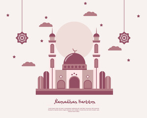 vector illustration of the Ramadan Kareem mosque