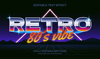 80s retro vibe editable text effect