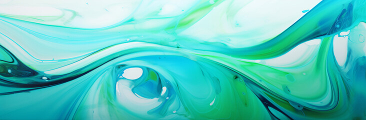 green and blue swirls in a liquid, in the style of textured paint layers, lush landscape backgrounds - obrazy, fototapety, plakaty