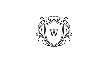 Luxury Alphabetical shield with wings Logo