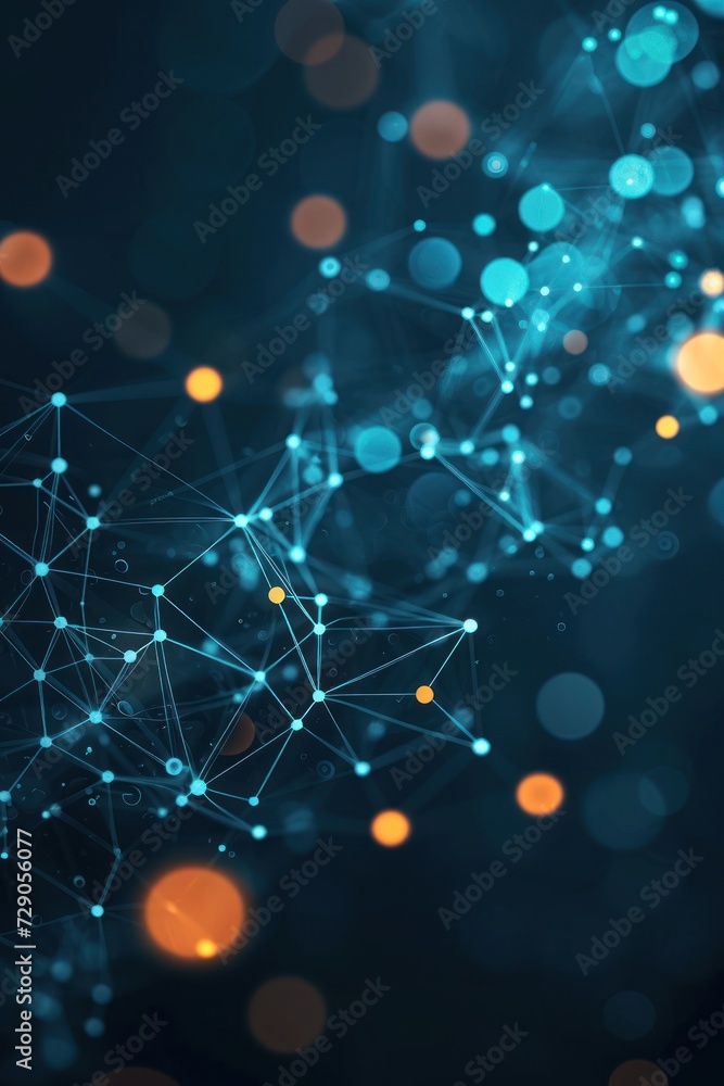 Poster abstract polygonal space low poly dark background with connecting dots and lines. connection structu