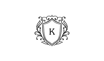 Obraz premium Luxury Alphabetical shield with wings Logo