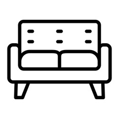 Couch Vector Line Icon