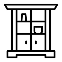 Cupboard Vector Line Icon