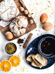 breakfast with bread and butter