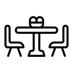 Kitchen Table Vector Line Icon