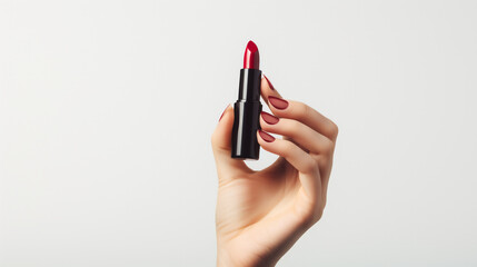 Striking studio photoshoot capturing the finesse of a female hand holding a premium cosmetic item