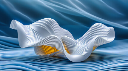 Flowing Abstract Background Design, Wavy Pattern with Light and Color, Digital Art Concept