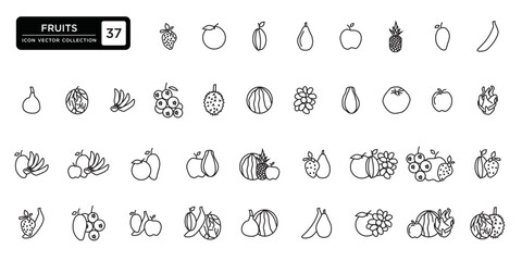 fruits icon collection, vector icon templates can be edited and resized.